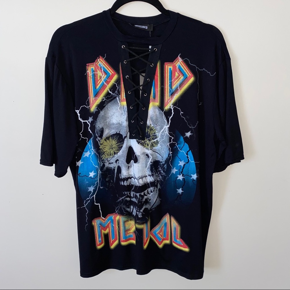 Misguided Dead Metal Lace-Up Shirt (US 9)